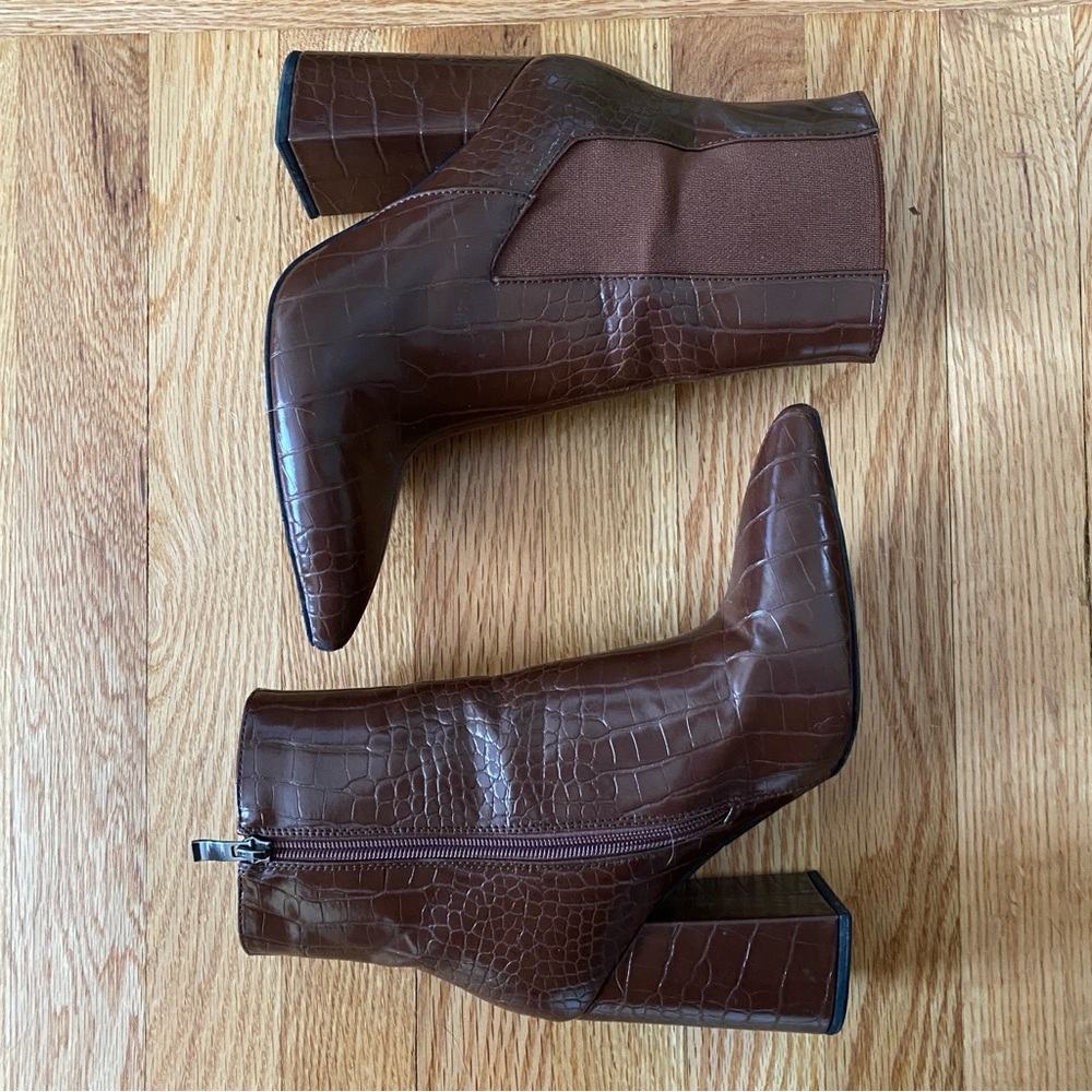 ASOS Brown Ankle Boots with Chunky Heel